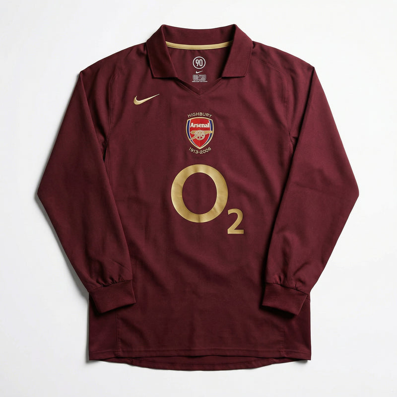 Arsenal Home Long Sleeve 2005/2006 retro soccer jersey - Vintage Pitch