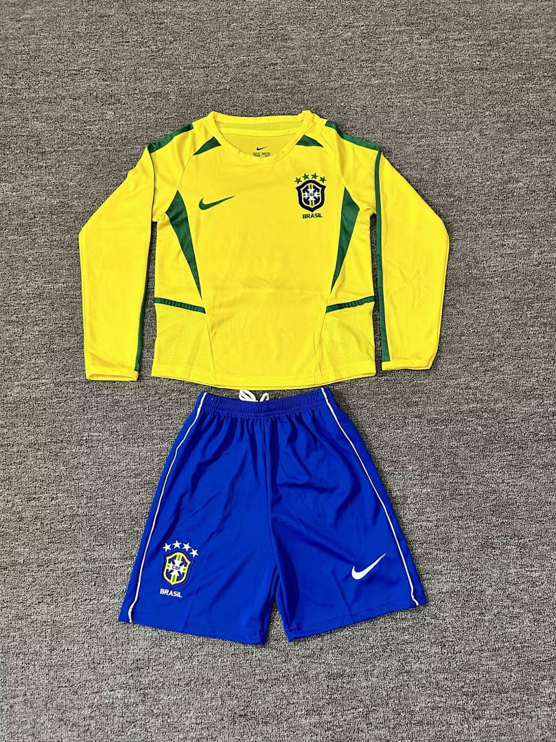 Brazil Home Long Sleeve 2002 - Kids